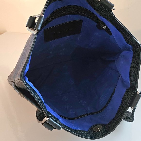 Cole Haan Marcy Tech Tote Bag Leather Slim Black Handbag - Picture 7 of 15